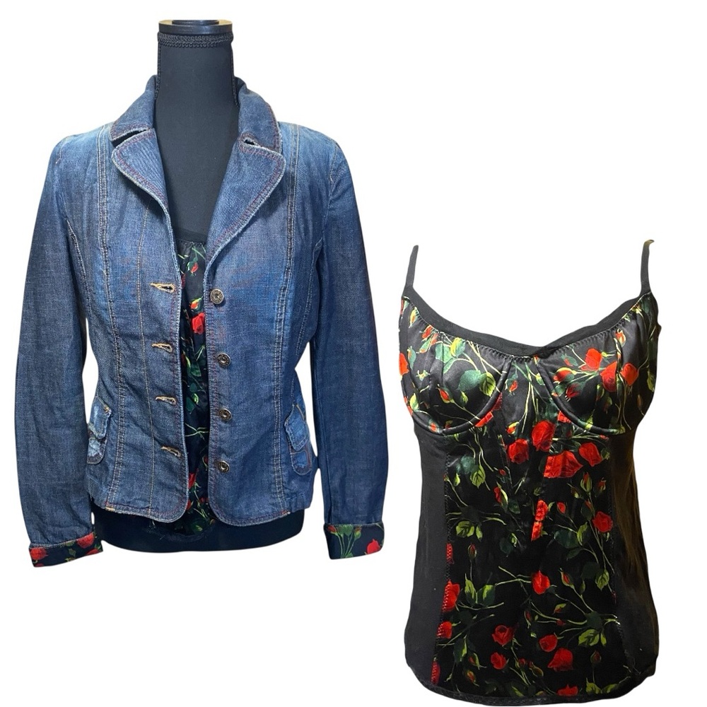 D&G Denim Jacket + Floral Tank Top